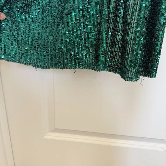 Revolve NBD Elektra Gown Party Dress Emerald Green Kelly sequins maxi sz small - Picture 12 of 16